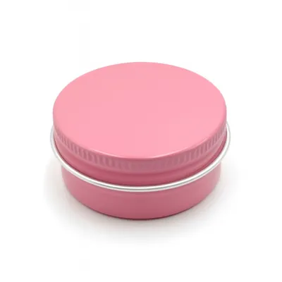 Roza aluminijasta posodica s pokrovom 15ml